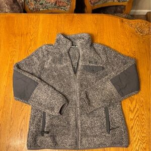 L.L. Bean Gray Sherpa Fleece Zip Jacket